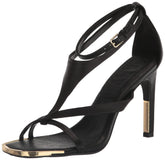 DKNY Women's Essential Open Toe Fashion Pump Heel Sandal Heeled, Black, 9.5